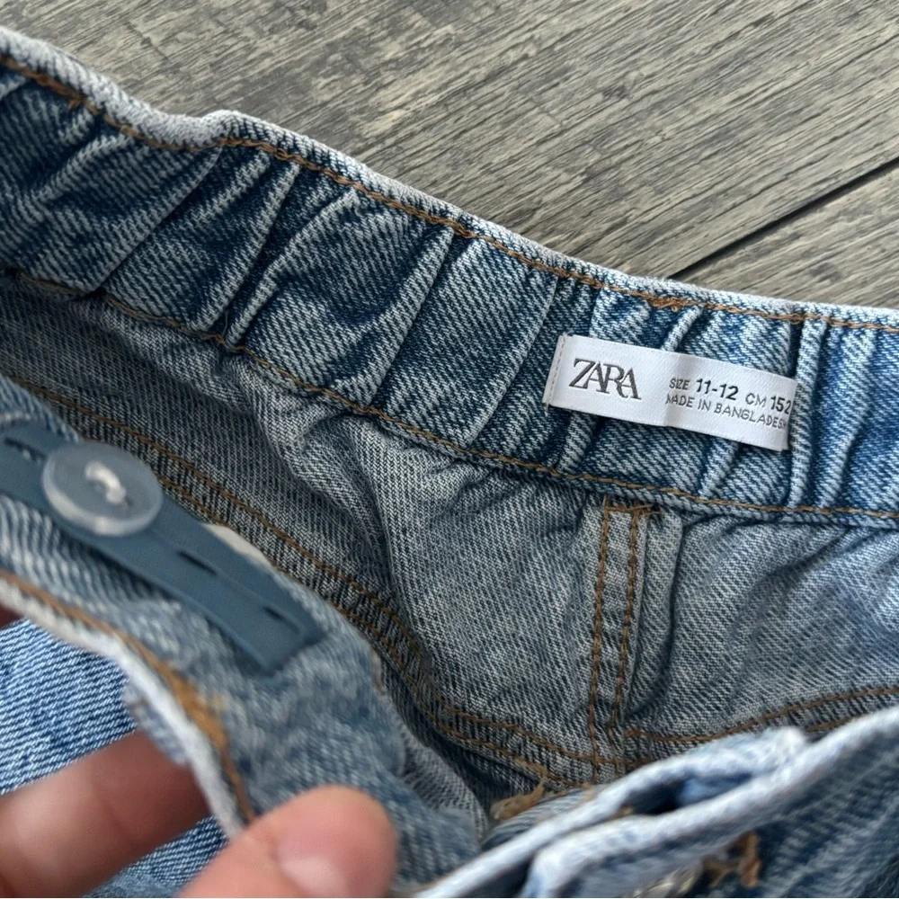 Zara Denim Blue Kids Shorts Adj Waist Size 11-12 - Picture 3 of 3